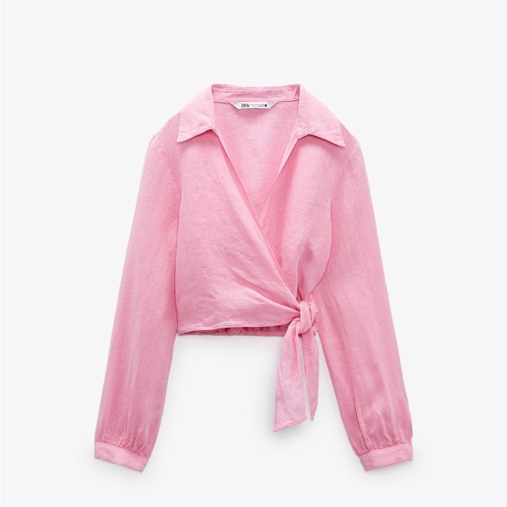 Zara Tied Linen Shirt